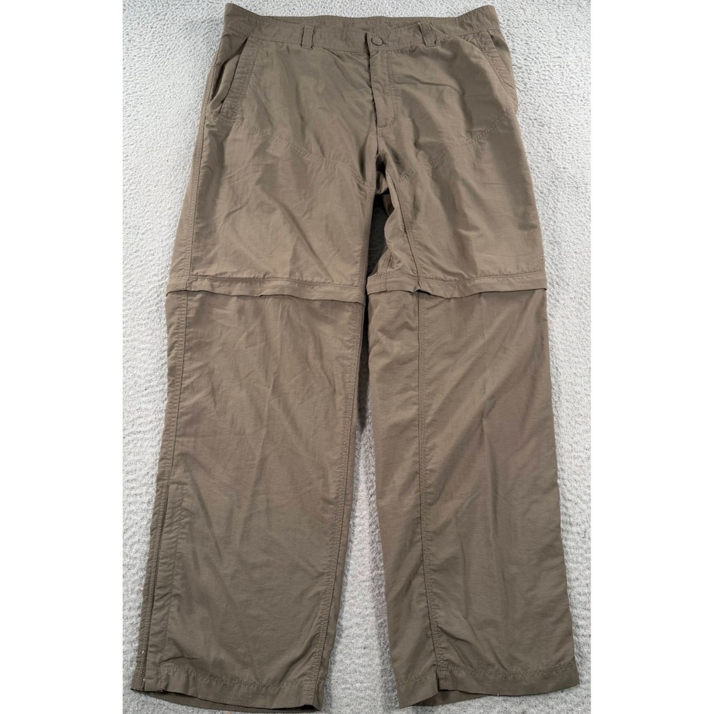 The North Face Pants Men's 38 Brown Convertible Zip Off Hiking Cargo Nylon